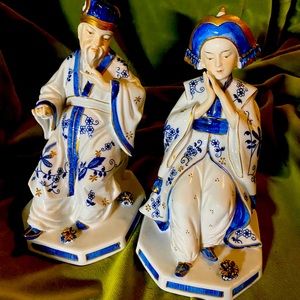 Pair of Vienna Woods fine china statues